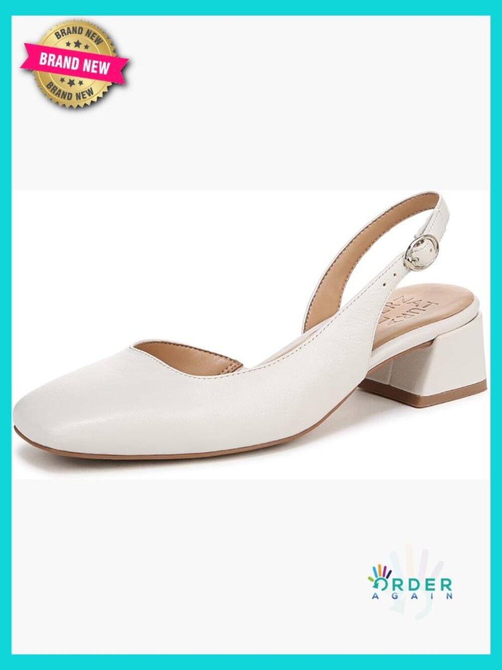Slingback Block Heel Pumps Square Toe D'Orsay Side Dress Sandals